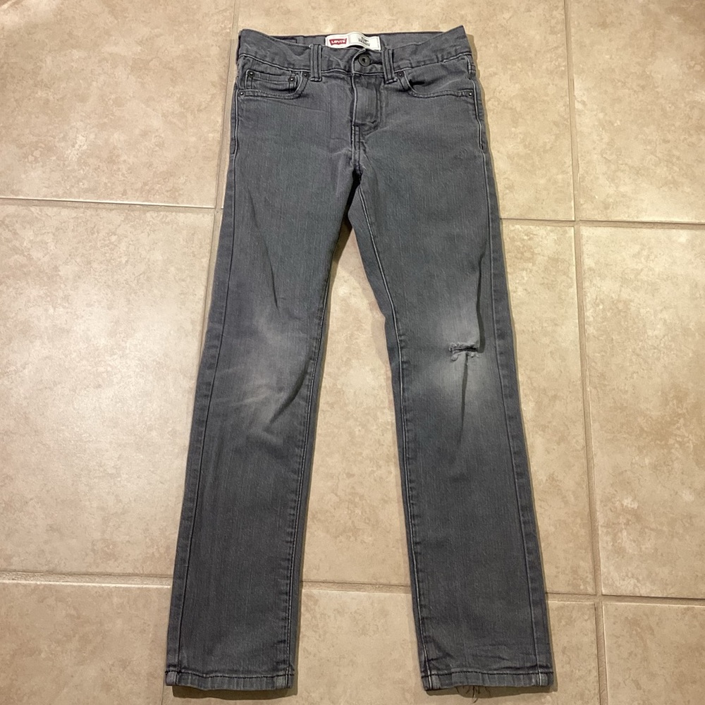 510 Skinny Gray Distressed Denim Jeans Boys Size 10 Regular